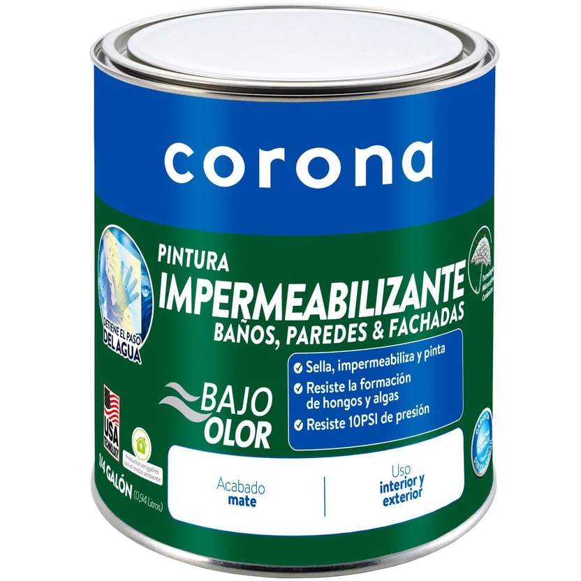 Pintura para Interior/Exterior Impermeabilizante Blanco