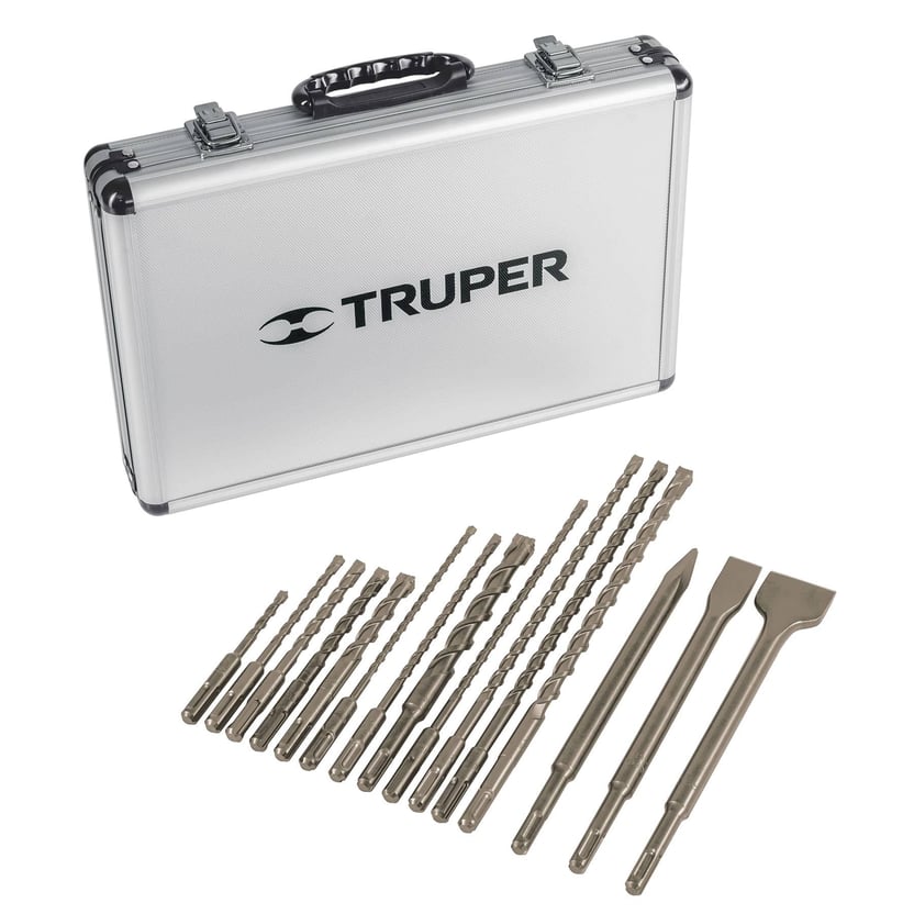 Juego de Brocas y Cinceles SDS Plus de 15 Piezas con Estuche Truper