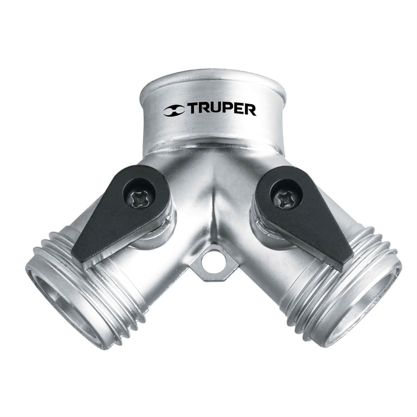 Conector Tipo y para Llave de Agua Metálico con Válvulas x 6 Uds Truper