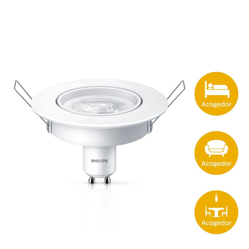 Kit Bombilla Led Gu10 350 Lúmenes 5w Equalizable 50w Luz Amarilla