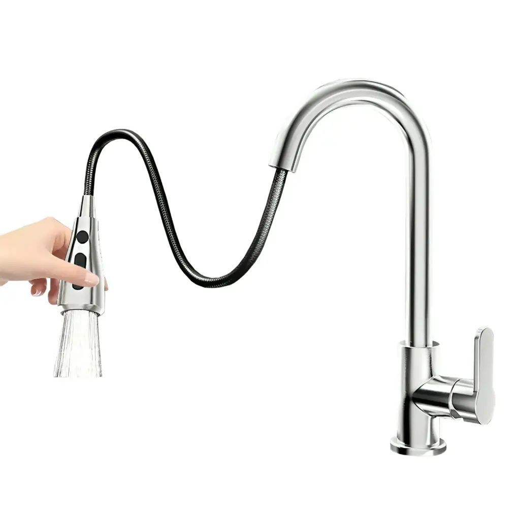 Grifo Cocina Monomando con Rociador Extensible Giro 360°