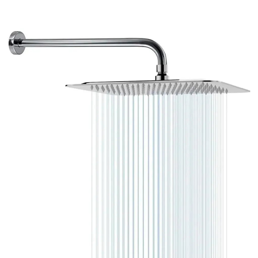 Regadera Ducha Acero Inox.Cuadrada 25Cm+Tubo