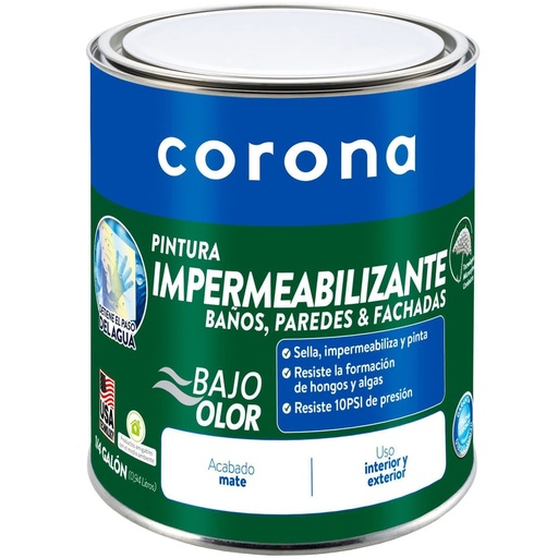 Pintura para Interior/Exterior Impermeabilizante Blanco