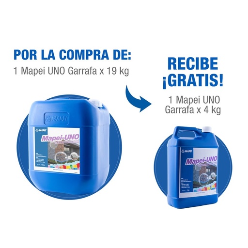 Mapei Uno Garrafa x 19Kg Gratis Mapei Uno x 4Kg