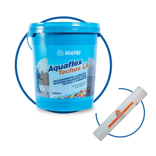 Aquaflex Techos L.A Gris 5 Gal+ Tela Polesterx 10 Metros Mapei