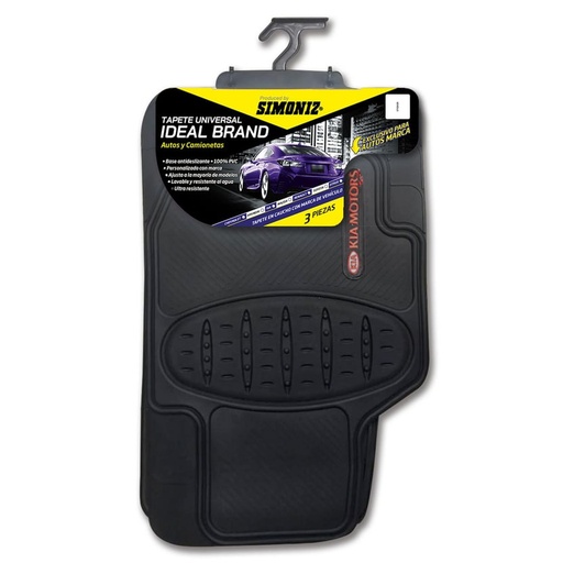 Tapete Universal Kia Pvc Negro 3Pzs