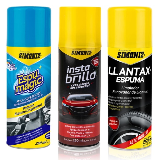Kit Llantax + Espumagic + Cera Instabrillo 250Ml