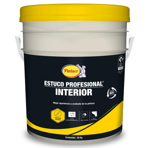 ESTUCO PROFESIONAL INTERIOR BLANCO 17060 CANECA 30 KG