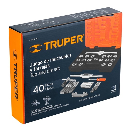 Juego de Machuelos y Tarrajas 40 Piezas Truper