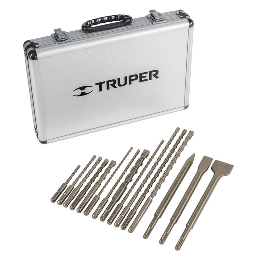 Juego de Brocas y Cinceles SDS Plus de 15 Piezas con Estuche Truper