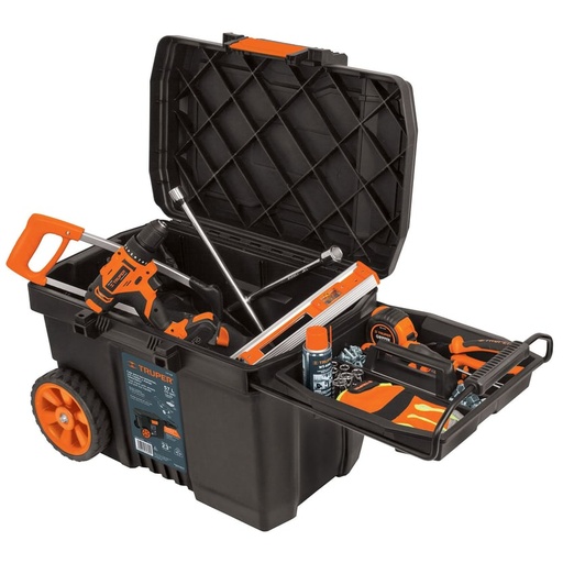 Caja De Herramientas De 57 Litros Con Ruedas Soporta 40 Kg