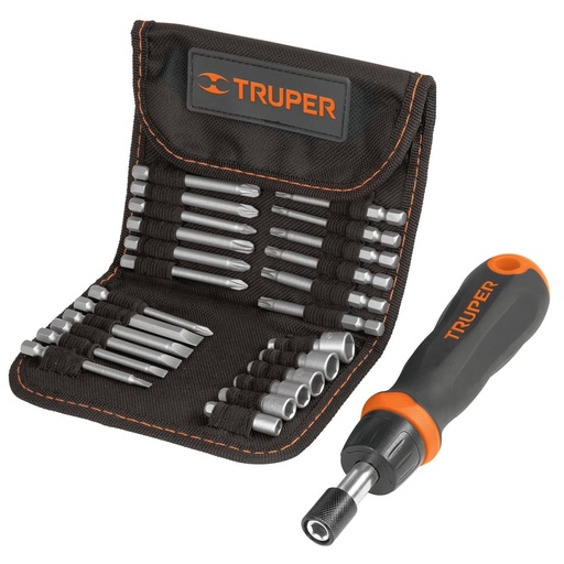 Juego de Puntas y Copas con Destornillador Ratchet 24 Piezas Truper