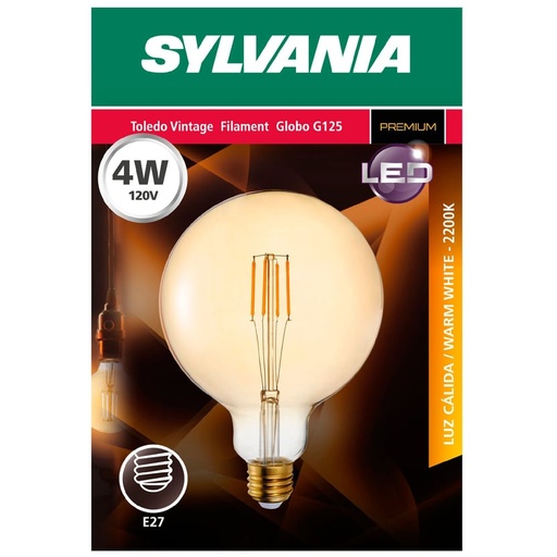 Led Vintage Filamento Globo 125 4w 350 Lumenes Luz Ambar