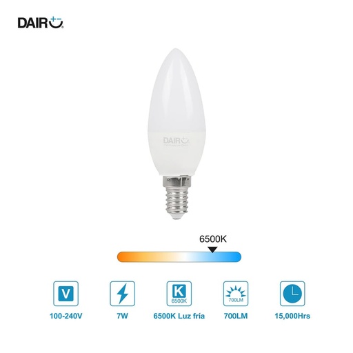 Led Vela E14 7w 700 Lumenes Luz Fria